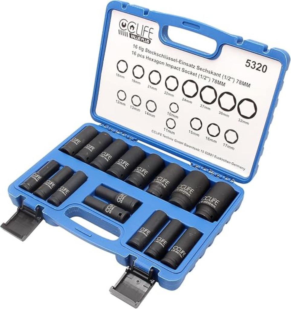 CCLIFE 16-delige set lange dopsleutels SNELLE GRATIS LEVERIN, Auto diversen, Autogereedschap, Nieuw, Verzenden