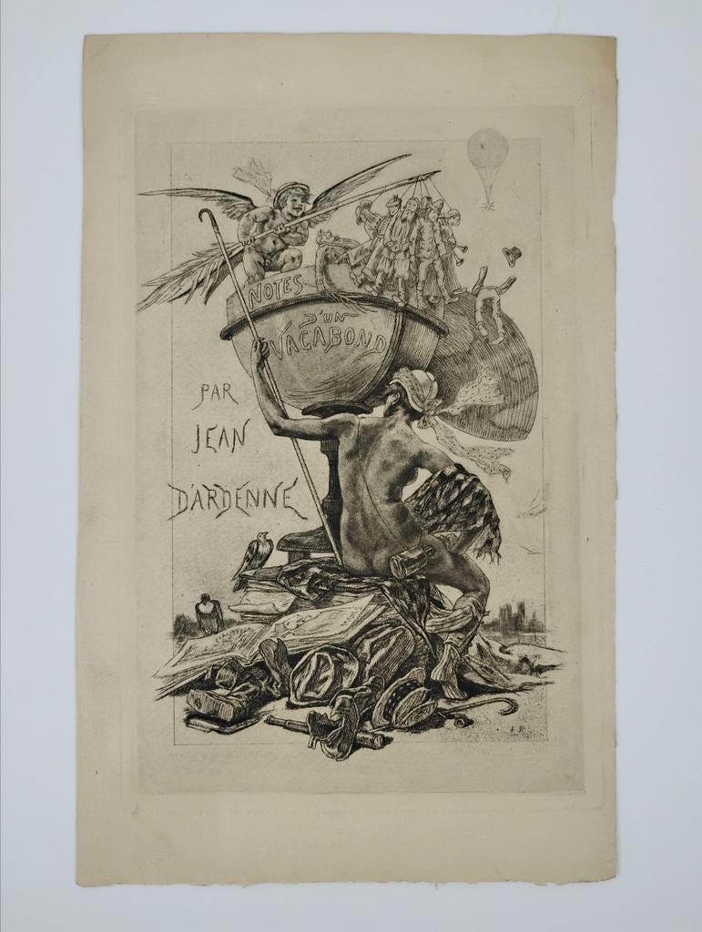 Ex Libris Belgique 1887 jean d'Ardenne, Félicien Rops, Antiquités & Art, Enlèvement ou Envoi