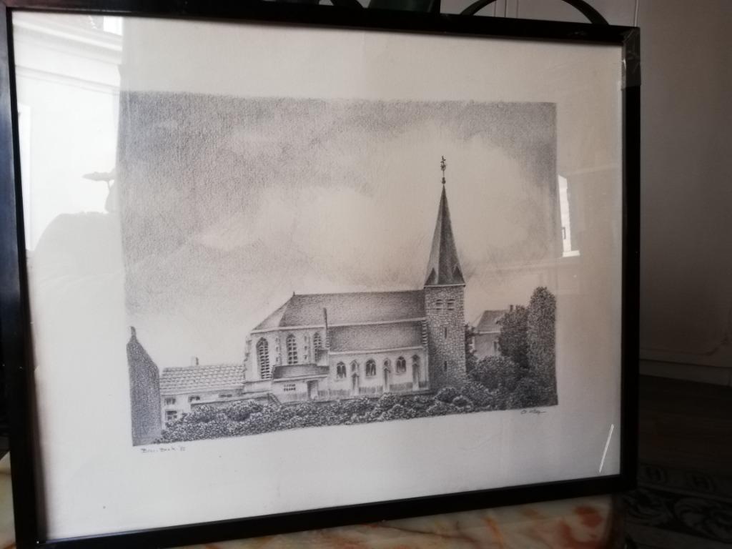 * A Leroy, dessin au crayon 'Église de Bree-beek', Enlèvement ou Envoi