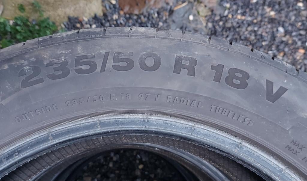 4 Pneus Eté 235/50R18 Continental Conti-SportContact 5, Enlèvement, Utilisé