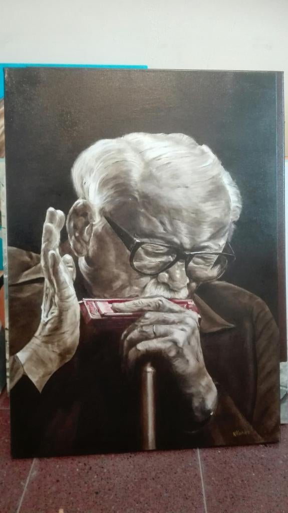 olieverfschilderij Toots Tielemans, Antiquités & Art, Art | Peinture | Classique, Enlèvement