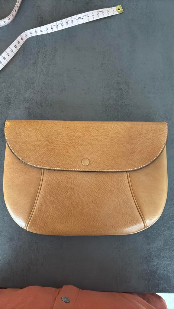 Vintage clutch delvaux, Handtassen en Accessoires, Overige merken, Gebruikt, Beige, Ophalen of Verzenden