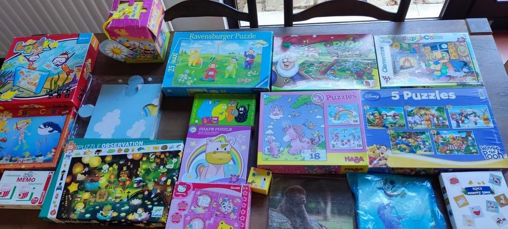 Lot van verschillende puzzels en spelletjes, Enlèvement, 10 à 50 pièces, Comme neuf, 2 à 4 ans