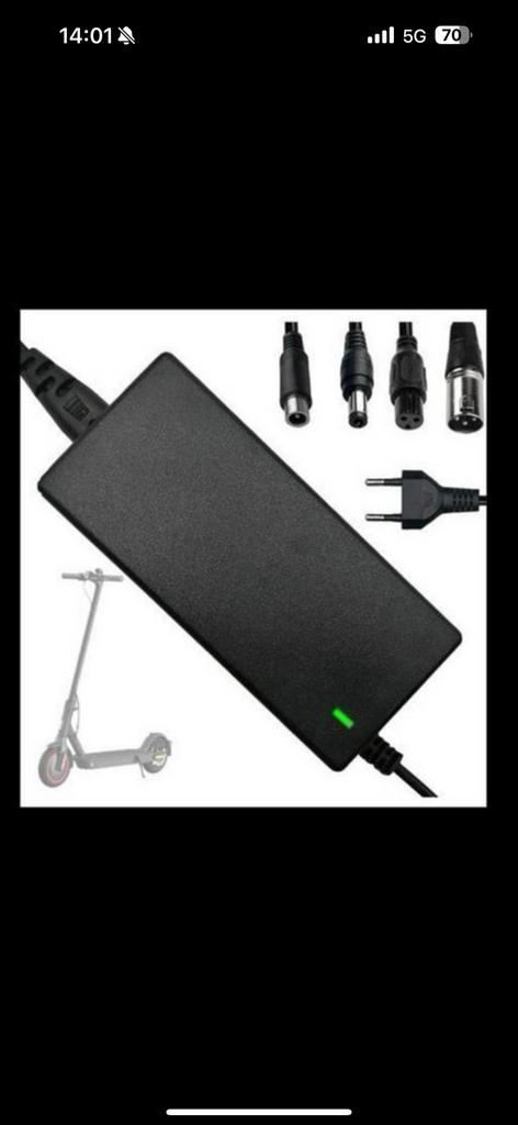 Universele scooterlader met adapter, Ophalen of Verzenden, Nieuw