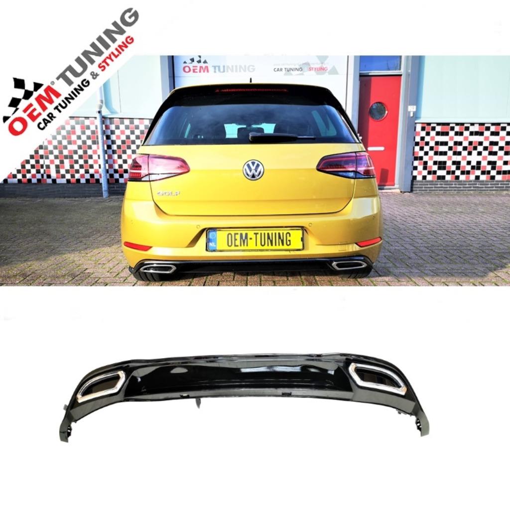 Diffuser geschikt voor GOLF 7.5 | R-line-LOOK | Glossy Bla |, Auto-onderdelen, Ophalen of Verzenden, Nieuw, Achter, Bumper
