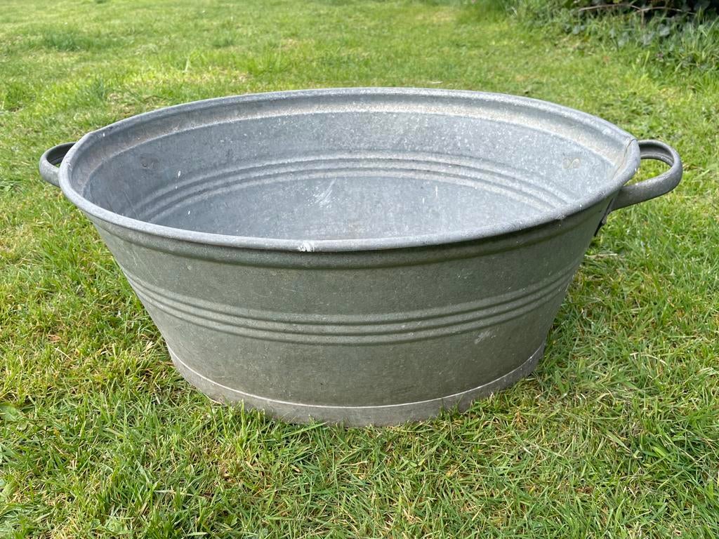 Bassine en zinc 60 x 50 cm, Jardin & Terrasse, Bacs à fleurs & Jardinières, Enlèvement