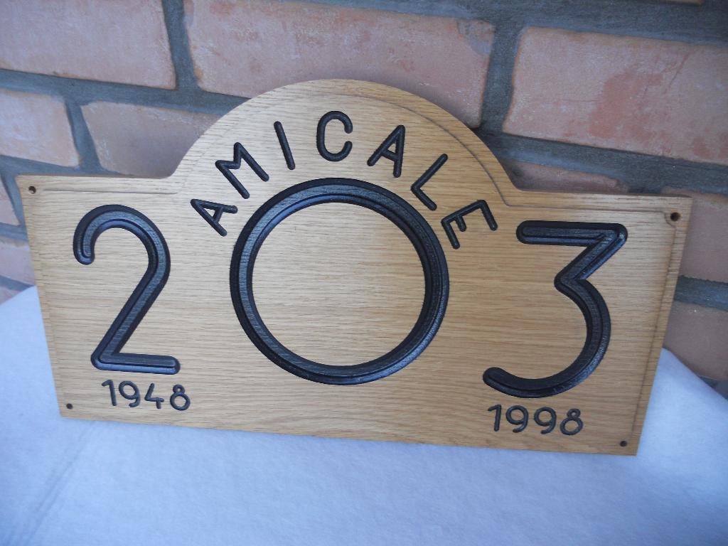 Enig stuk ! gedenkplaat 50 j Peugeot 203(1948-1998), nu 15 e, Envoi, Comme neuf, Panneau publicitaire