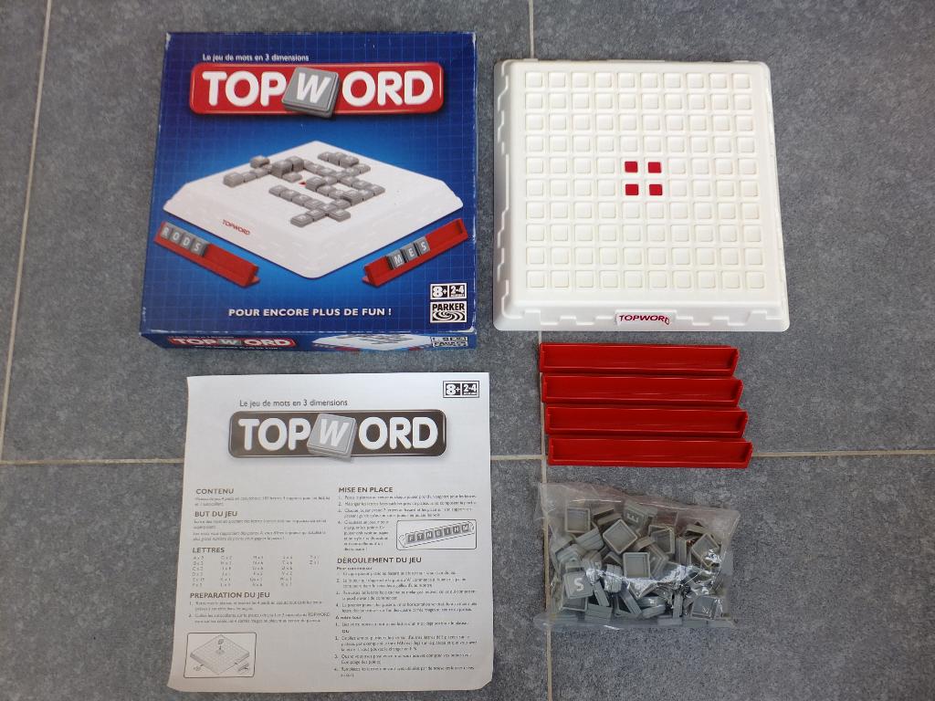 Topword, jeu de lettres en 3D pour enfants dès 8 ans, Trois ou quatre joueurs, Enlèvement ou Envoi, Comme neuf, Parker