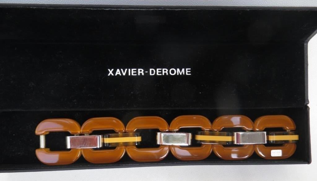 bracelet Xavier Derome brun, Bijoux, Sacs & Beauté, Bracelets, Enlèvement ou Envoi, Utilisé, Brun, Synthétique ou Plastique