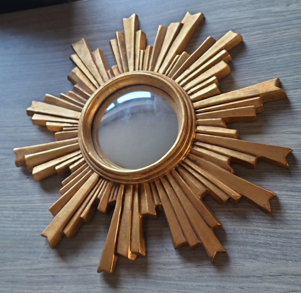 Miroir soleil 33 cm, Antiquités & Art, Enlèvement ou Envoi, Rond, Moins de 50 cm, Moins de 100 cm