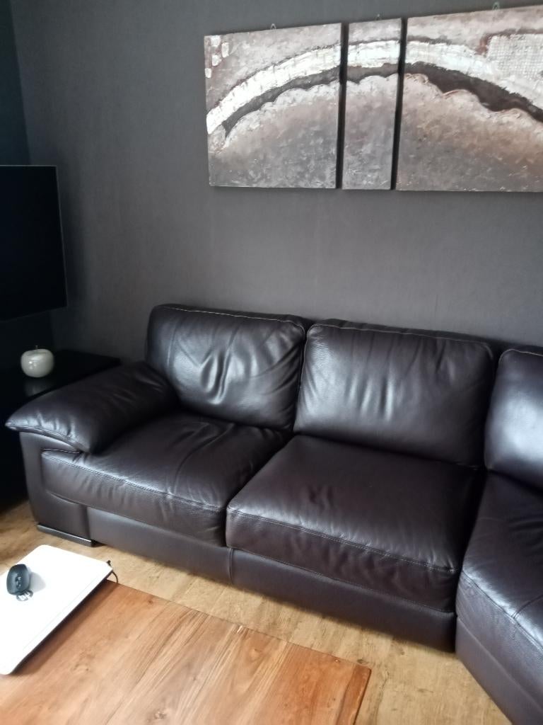 Woonkamer in de hoek, Huis en Inrichting, Ophalen, Gebruikt, Leer