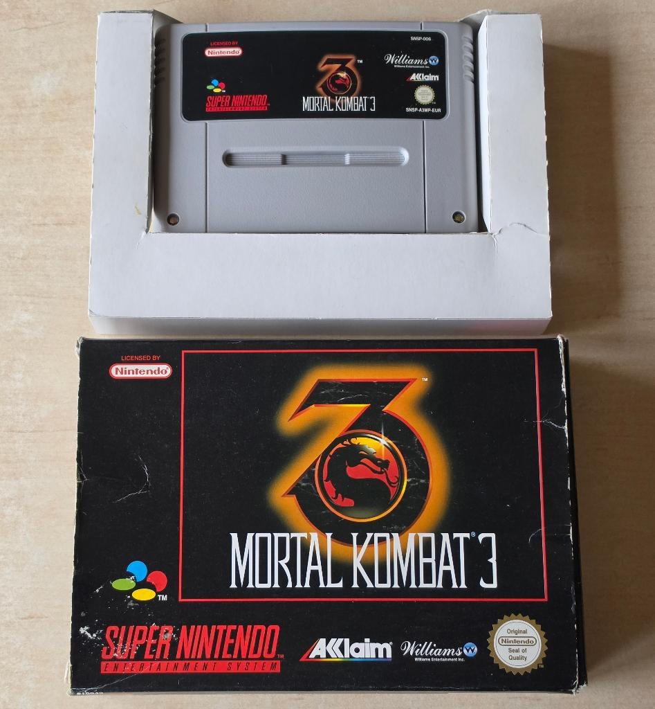 SNES Mortal Kombat 3 ( Super Nintendo MK3 ) PAL, Gebruikt, Vechten, 2 spelers, Eén computer