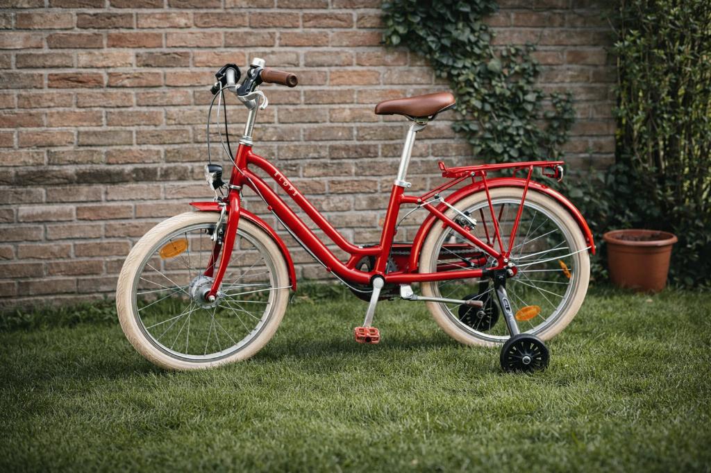 Stadsfiets voor kinderen Elops 900 rood 20 inch 6-9 jaar, Ophalen, 20 inch of meer, Zijwieltjes, Gebruikt