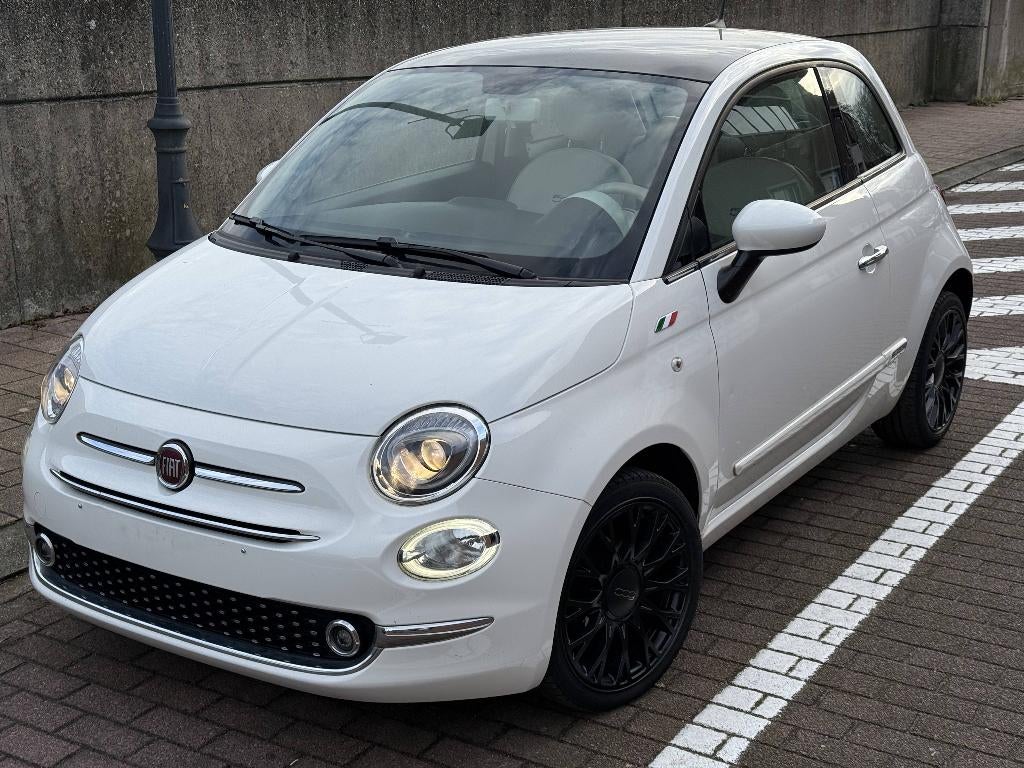 Fiat 500 1.2 Benzine 2019 | Panodak | Navi | Airco | Cruise, Auto's, Fiat, Voorwielaandrijving, 4 zetels, Stof, Wit