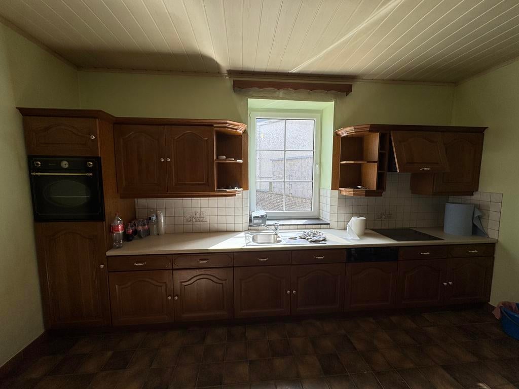 Cuisine complète avec électroménagers – 480 cm, Bois, Brun, Enlèvement, Utilisé