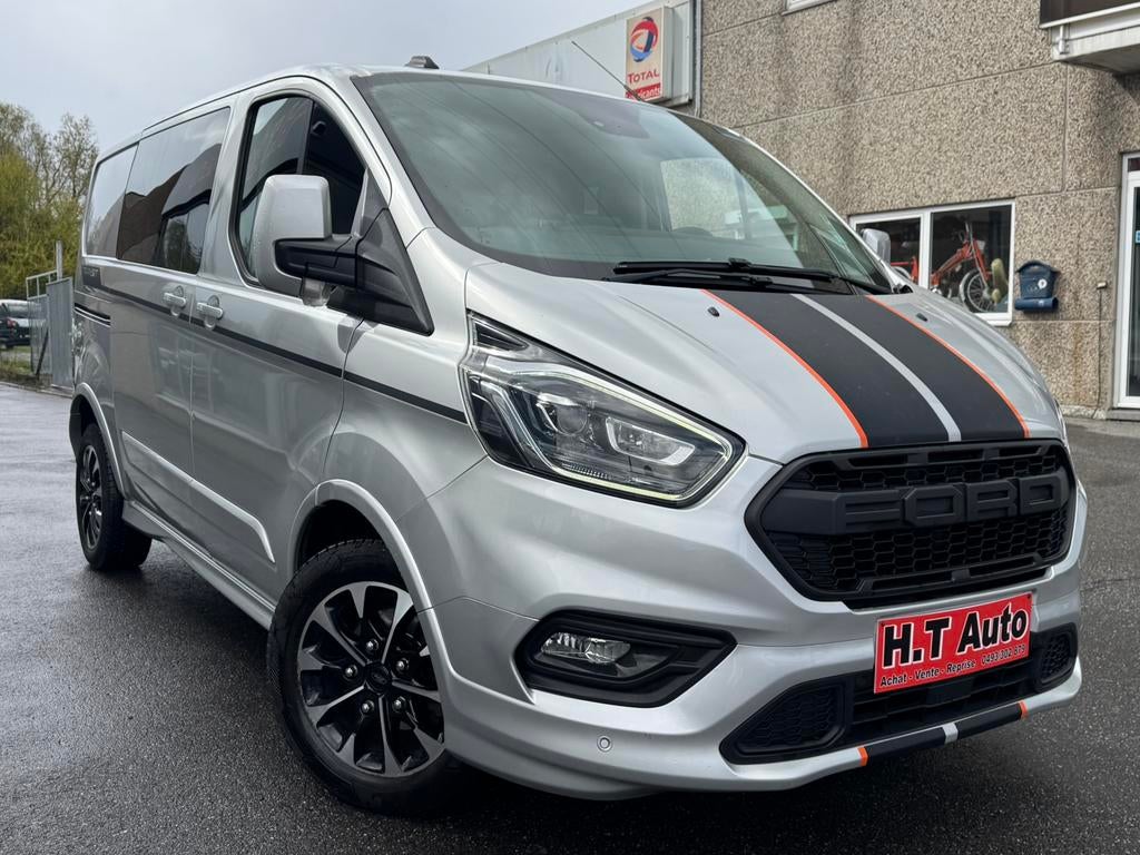 Ford Transit Custom  2.0 TDCI/automatique/euro6d/sport/cuir!, Autos, Cuir, Argent ou Gris, Euro 6, Entreprise