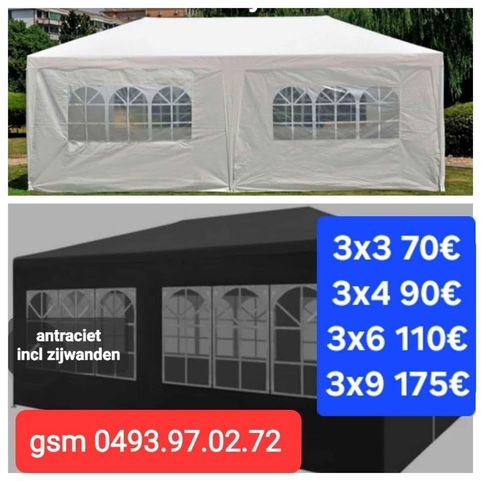 partytenten nieuw in de doos incl zijwanden vanaf 70€, Tuin en Terras, Partytenten, Ophalen, Nieuw, Partytent