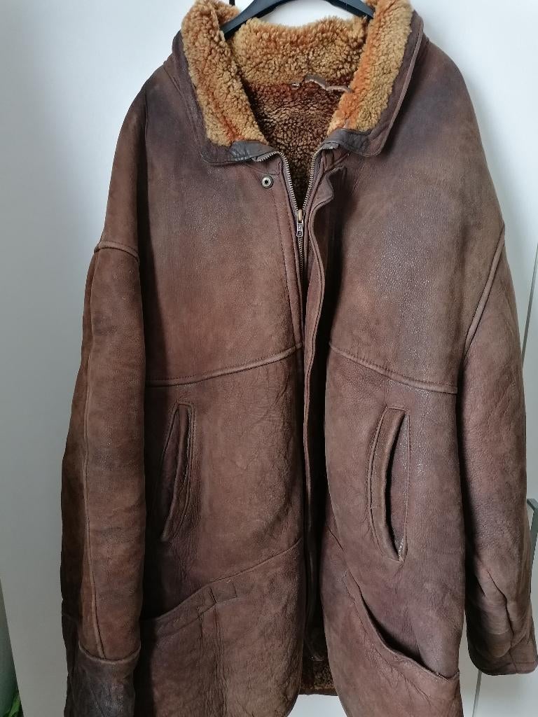 veste parka mouton retourné vintage année 1990, Motos, Enlèvement ou Envoi, Seconde main, Hommes, Manteau | cuir