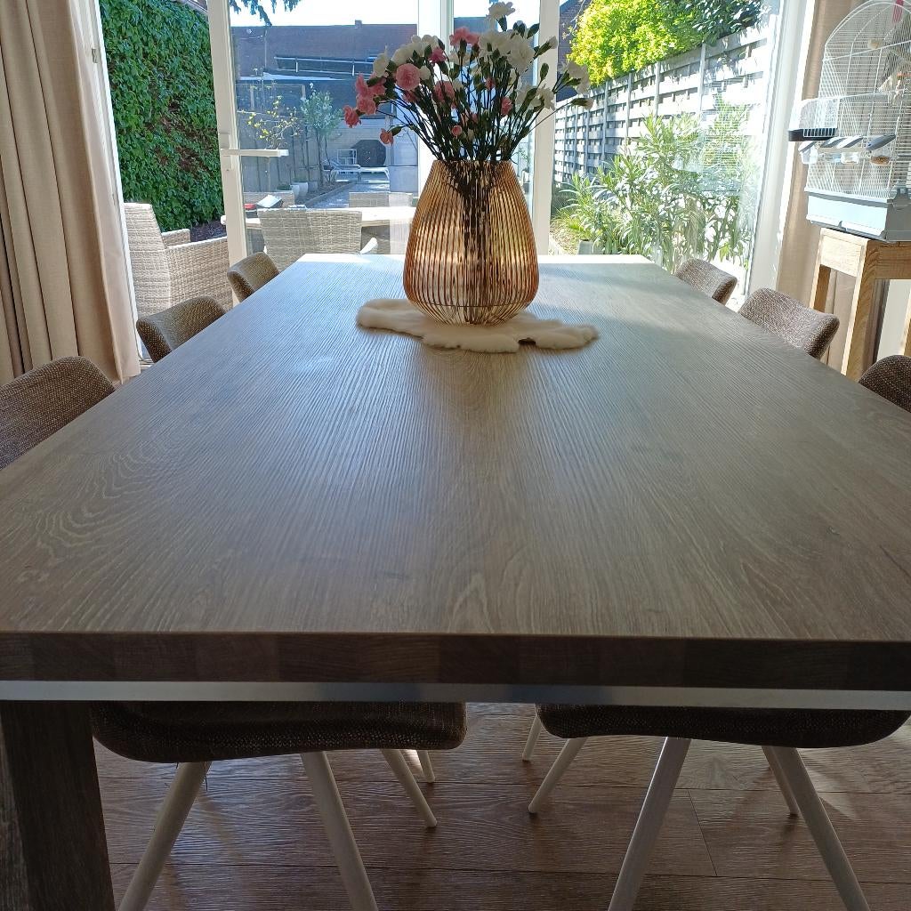 Eettafel, Huis en Inrichting, Tafels | Eettafels, Ophalen, Kunststof, Gebruikt, 100 tot 150 cm