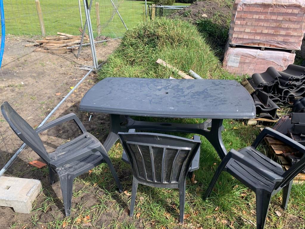 Tafel met 3 stoelen, Enlèvement, Comme neuf