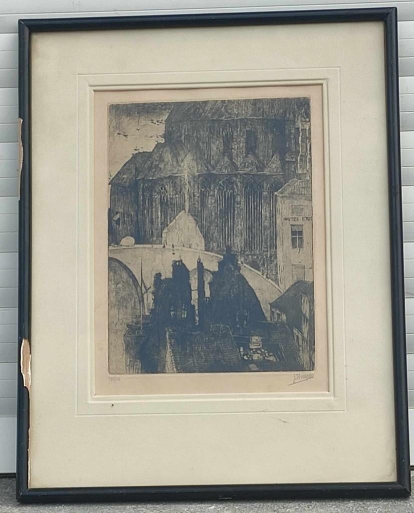 gravure signe jules de bruycker, Antiquités & Art, Art | Eaux-fortes & Gravures, Gravure, Enlèvement ou Envoi