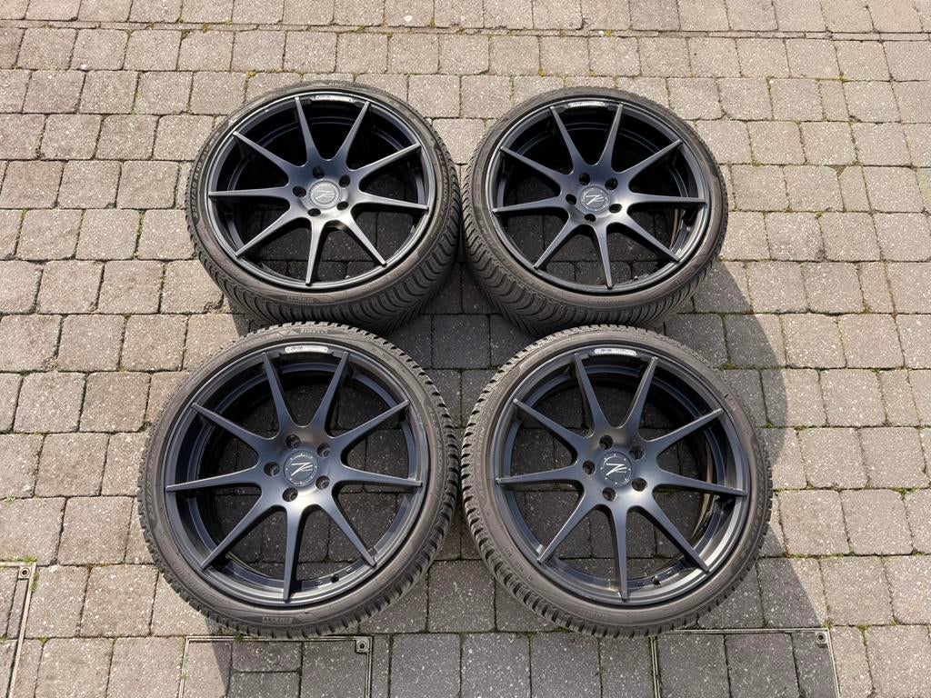 VW Golf Deep Concave 5x112 Velgen 19” + 4seizoen banden, Auto-onderdelen, Banden en Velgen, Banden en Velgen, 235 mm, All Season