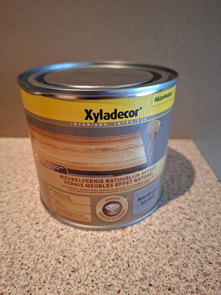 Nieuw Xyladecor meubelvernis natuurlijk effect 0.5L, Minder dan 5 liter, Ophalen of Verzenden, Nieuw, Grijs