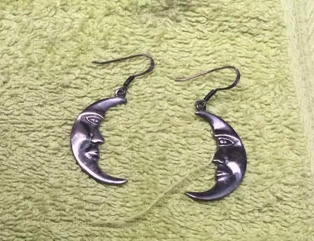 Oorhangers Maan, Bijoux, Sacs & Beauté, Boucles d'oreilles, Enlèvement, Utilisé, Argent, Argent