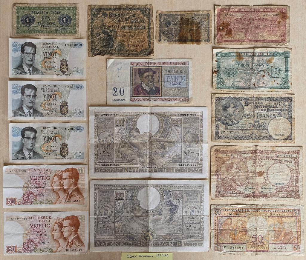 Oude Belgische Bankbiljetten, Postzegels en Munten, Ophalen of Verzenden, Bankbiljetten