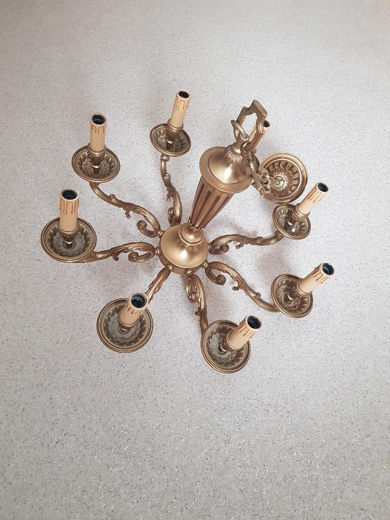 Lustre en bronze massif, Enlèvement, Comme neuf, Métal