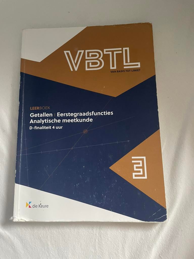 VBTL 3 – leerboek getallen & analytische meetkunde (D – 4 uu, Ophalen of Verzenden, Zo goed als nieuw, Nederlands