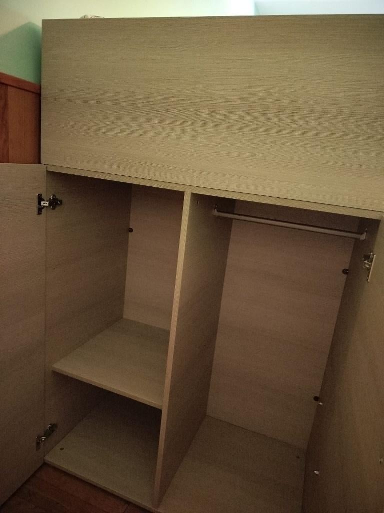 Kwalitatieve  hoogslaper met  kast achterin bed ingewerkt, Huis en Inrichting, Ophalen, 100 cm, Hoogslaper, Eenpersoons