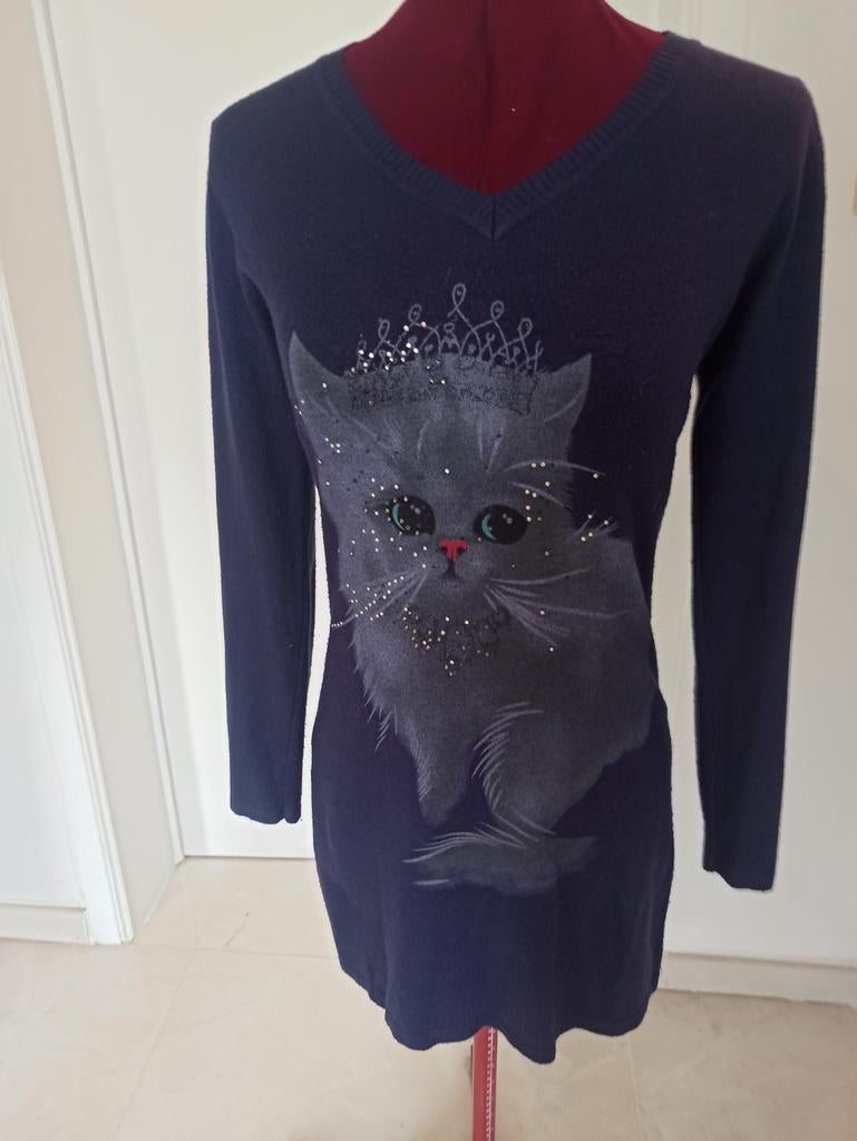 Jolie robe ou tunique en laine 60 %, cachemire 20 % et soie, Vêtements | Femmes, Taille 38/40 (M), Enlèvement ou Envoi, Bleu, D&X Mode