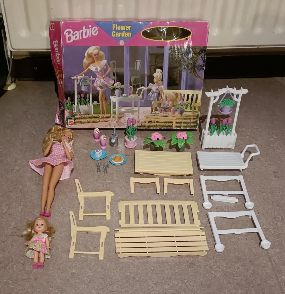 Jardin de fleurs Barbie vintage AVEC poupées 1997, Collections, Enlèvement ou Envoi, Utilisé