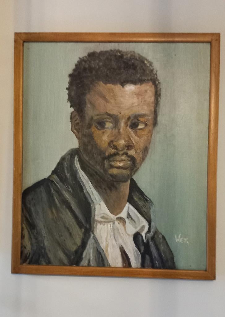 Huile sur toile "L'esclave" Wey, Antiquités & Art, Art | Peinture | Classique, Enlèvement ou Envoi