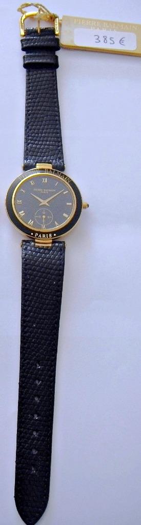 Montre homme Pierre Balmain - Cadran noir - plaqué or, Ophalen of Verzenden, Nieuw