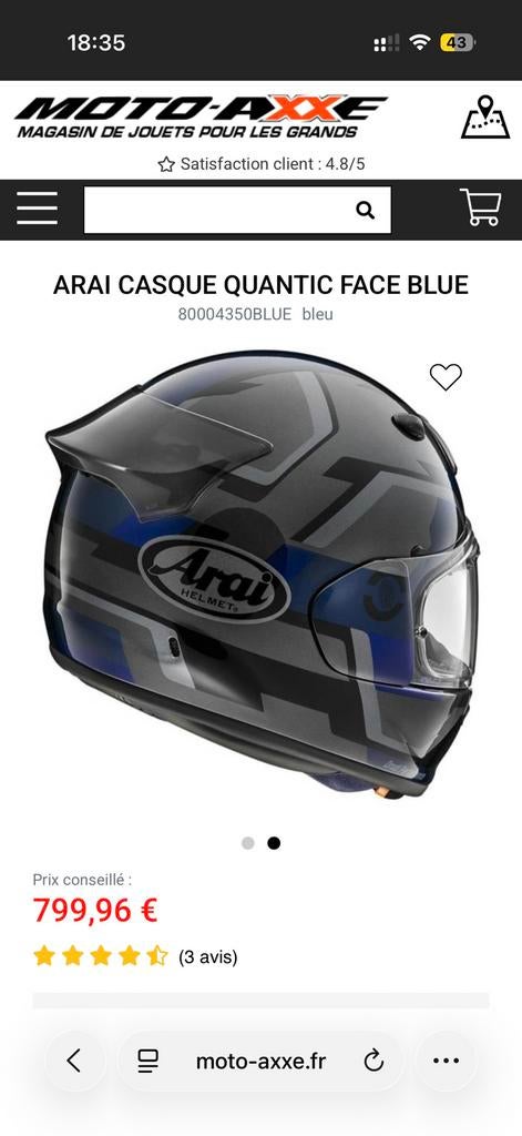 Casque Arai Quantic, Motoren, Ophalen, M, Arai