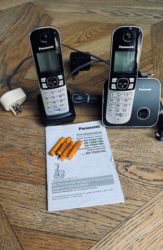 Panasonic, téléphone numérique sans fil (2 combinés), Enlèvement ou Envoi, Utilisé, 2 combinés