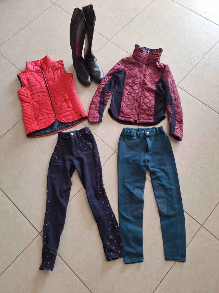 paardrijlaarzen maat 36 + broeken en jassen 8-9 jaar, Ophalen, Gebruikt, Meisje