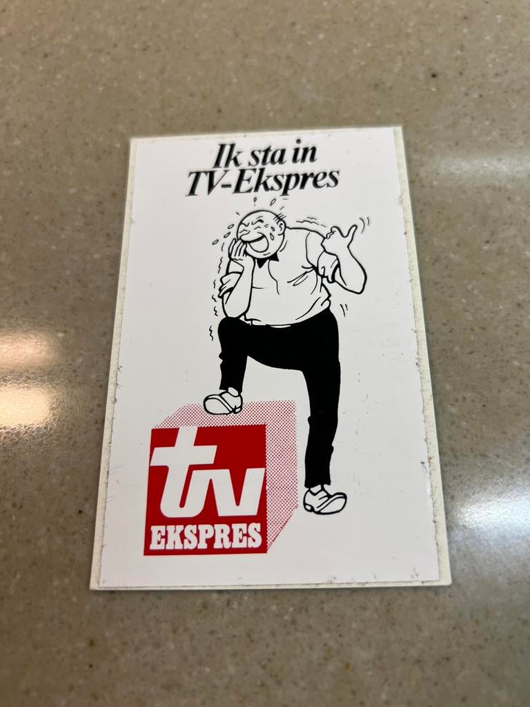 Sticker van TV express Lambiek, Verzamelen, Ophalen of Verzenden, Zo goed als nieuw, Strip of Tekenfilm