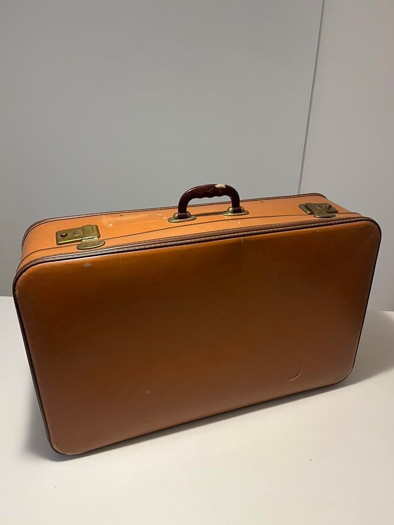 Grote bruine vintage valies, Handtassen en Accessoires, Koffers, Ophalen, Gebruikt, 60 tot 70 cm, 35 tot 45 cm