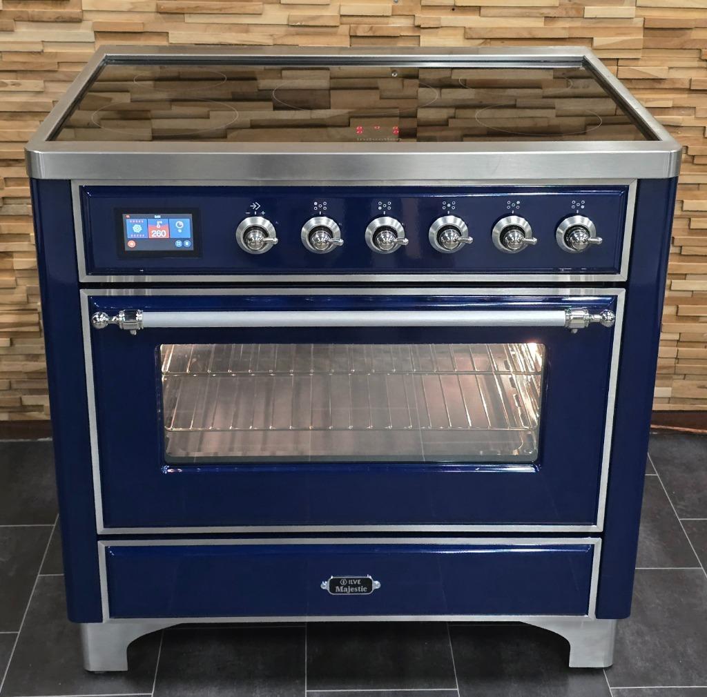 🔥Luxe Fornuis Boretti Ilve Majestic 91 cm blauw INDUCTIE, Elektronische apparatuur, Fornuizen, Warmhoudplaat, 60 cm of meer, Energieklasse A of zuiniger