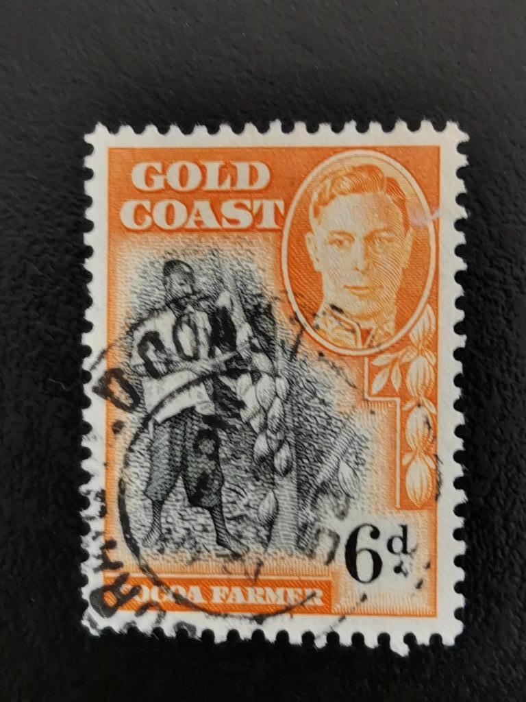 Gold Coast 1948 - King George VI - récolte de cacao, Enlèvement ou Envoi, Affranchi
