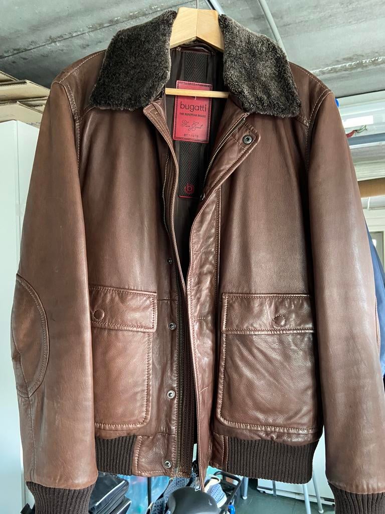 Lederen winterjas Bugatti, Kleding | Heren, Jassen | Winter, Ophalen, Bugatti, Bruin, Maat 48/50 (M)