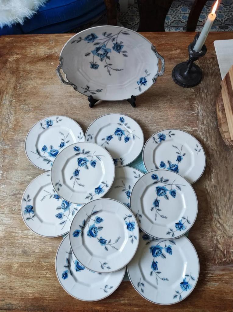 Service à dessert vintage de Limoges  1960s, Maison & Meubles, Assiettes(s), Enlèvement ou Envoi, Comme neuf, Autres styles