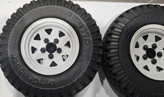 RC4WD Dick Cepek 1.9 banden + witte beadlock velgen (4), Elektro, Nieuw, Ophalen of Verzenden, Schaal 1:10