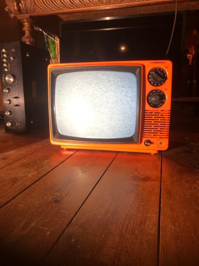 Vintage tv  - oranje, Enlèvement, Utilisé, Moins de 40 cm, Autres marques