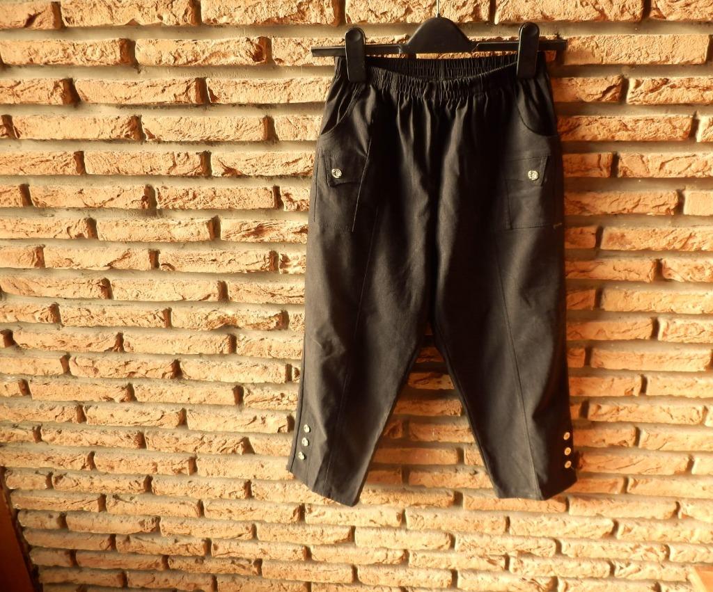 (60)- pantacourt femme t.40 noir - celia -, Trois-quarts, Taille 38/40 (M), Enlèvement ou Envoi, Porté