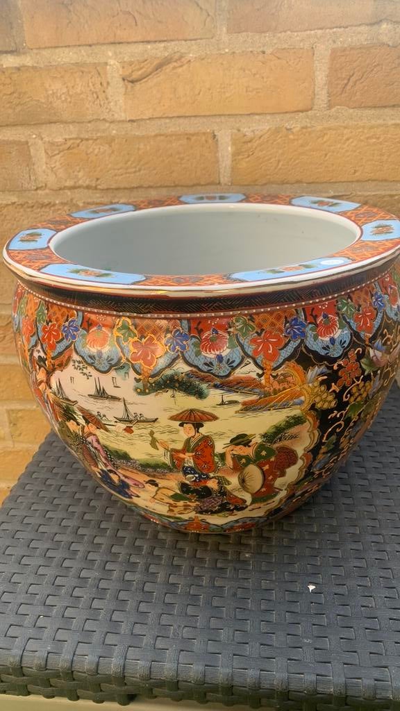 Mooi gedoreerde chinese aquaruim vaas, Ophalen of Verzenden