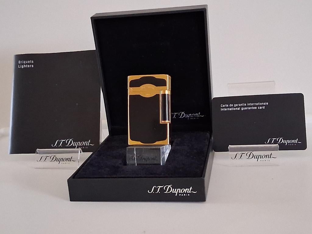 Briquet Dupont L2 Maduro avec double flamme et son Ping, Collections, Enlèvement ou Envoi, Utilisé, Briquet